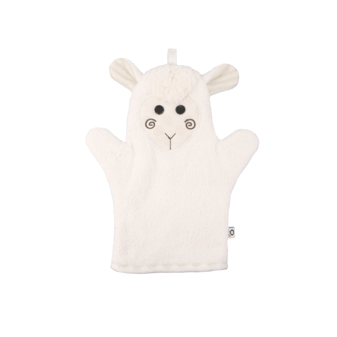Baby Snow Terry Bath Mitt - Lucky the Lamb