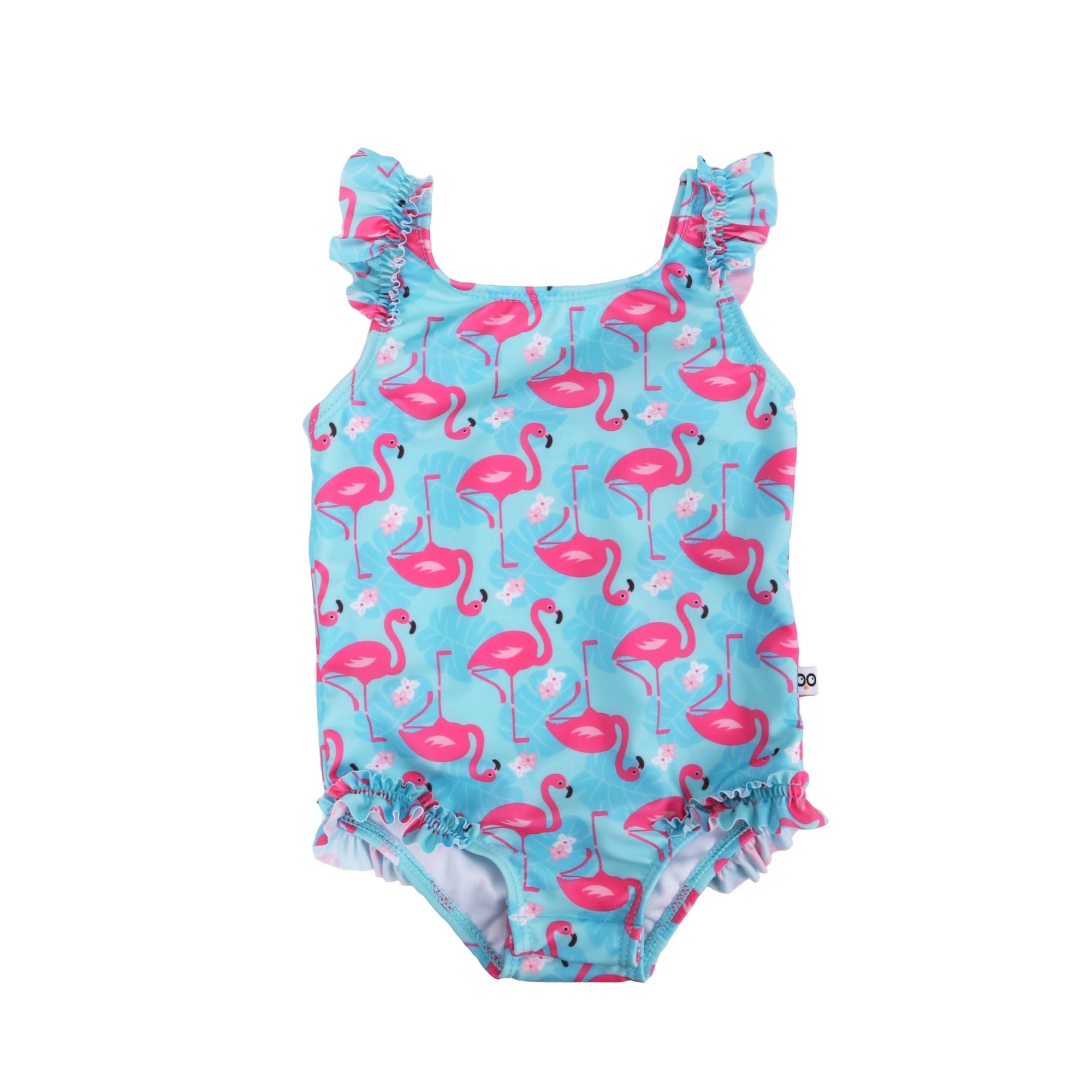 Baby Ruffled One Piece Swimsuit - Flamingo