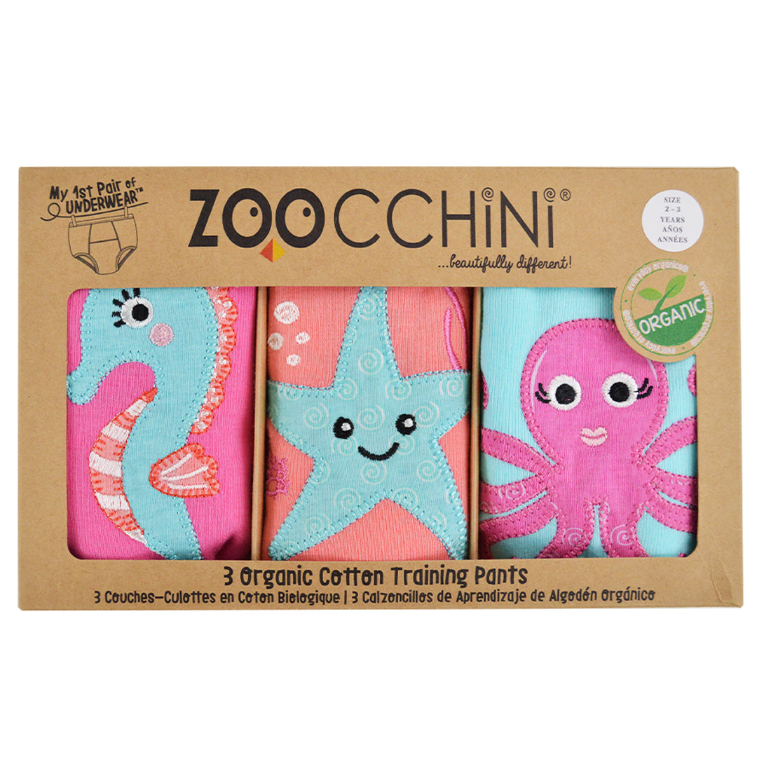 ZOOCCHINI 3 Piece Organic Potty Training Pants Set - Ocean Gals