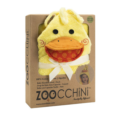 ZOOCCHINI Baby Snow Terry Hooded Bath Towel - Puddles the Duck-5