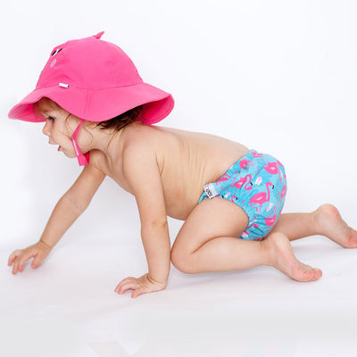 ZOOCCHINI UPF50+ Baby Swim Diaper & Sun Hat Set - Franny the Flamingo-1