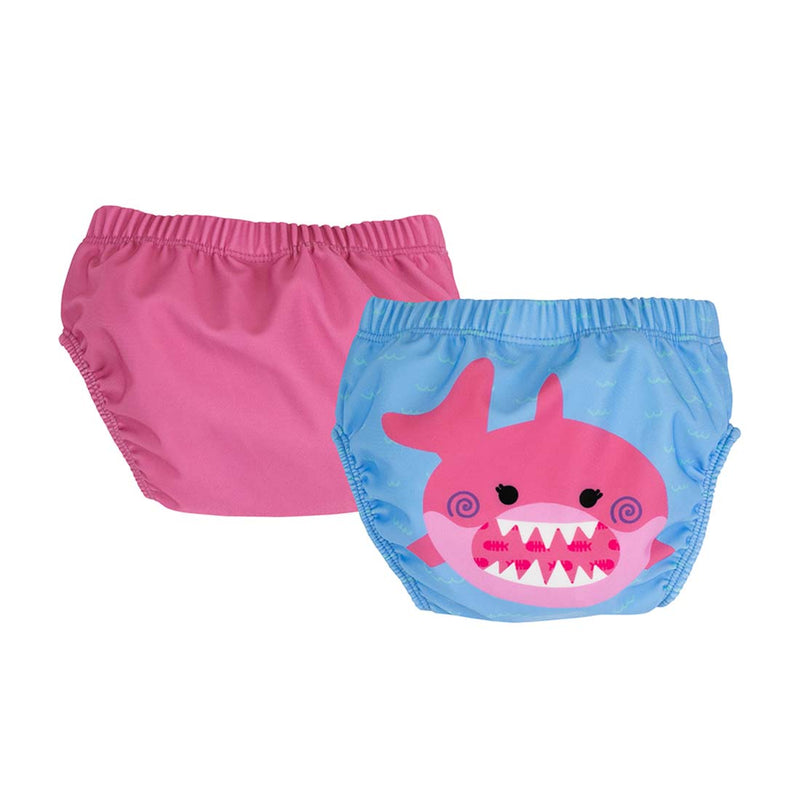 12114 Knit Swim Diaper 2PC Pink Shark PS