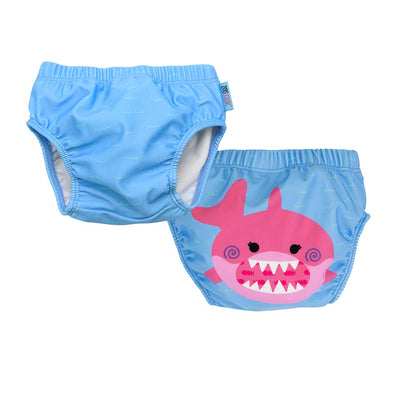 12114 Knit Swim Diaper 2PC Pink Shark PS