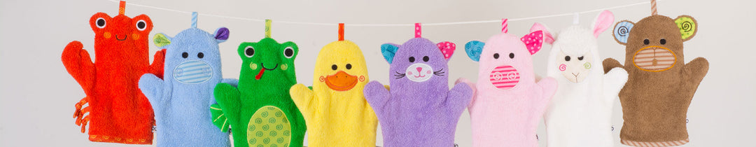 Baby Snow Terry Bath Mitts