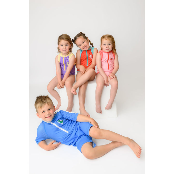 Girls Baby/Toddler Sleeveless One Piece Solid Swimsuit - Strawberry