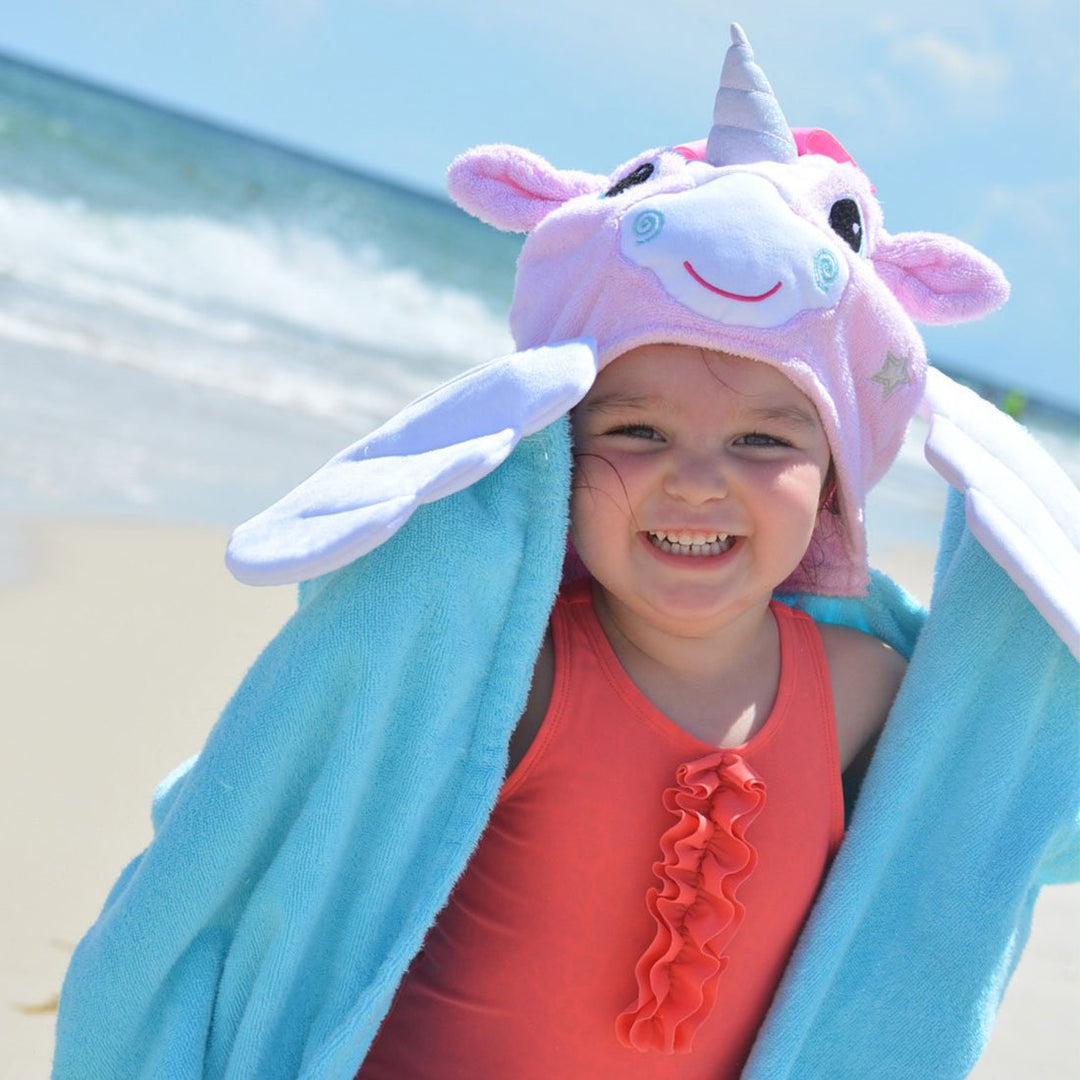 Kids Plush Terry Hooded Bath Towel - Allie the Alicorn
