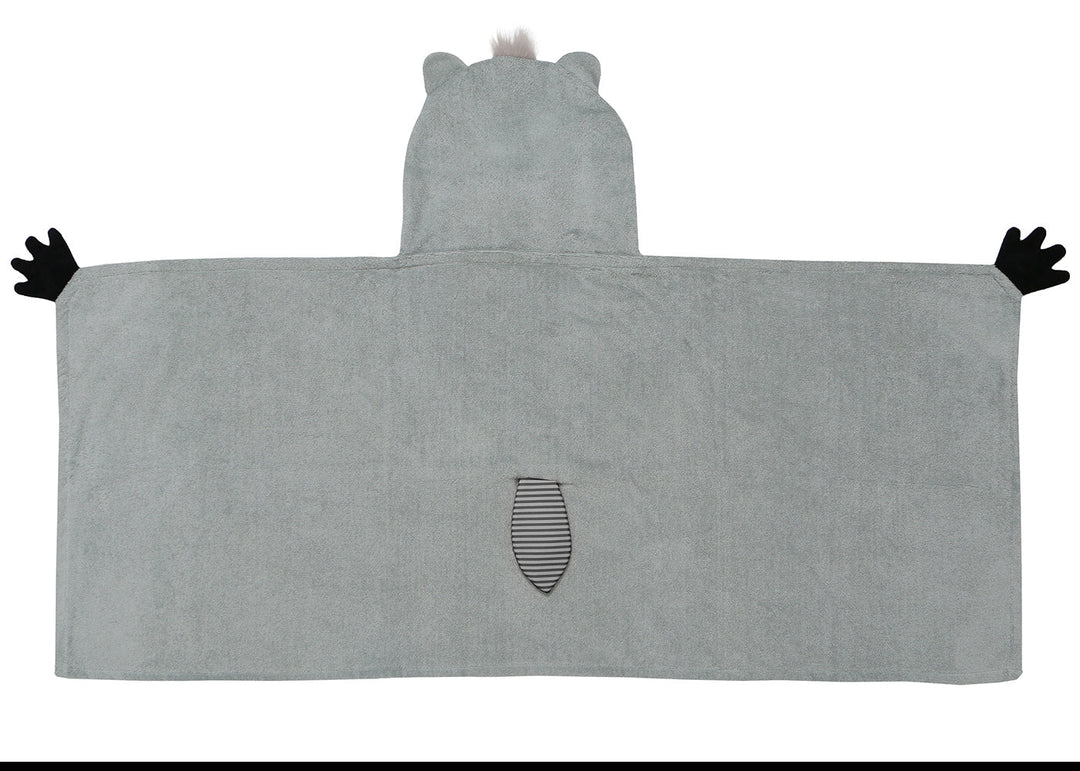Kids Plush Terry Hooded Bath Towel - Rocco the Raccoon