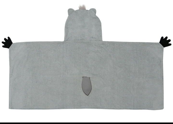 Kids Plush Terry Hooded Bath Towel - Rocco the Raccoon