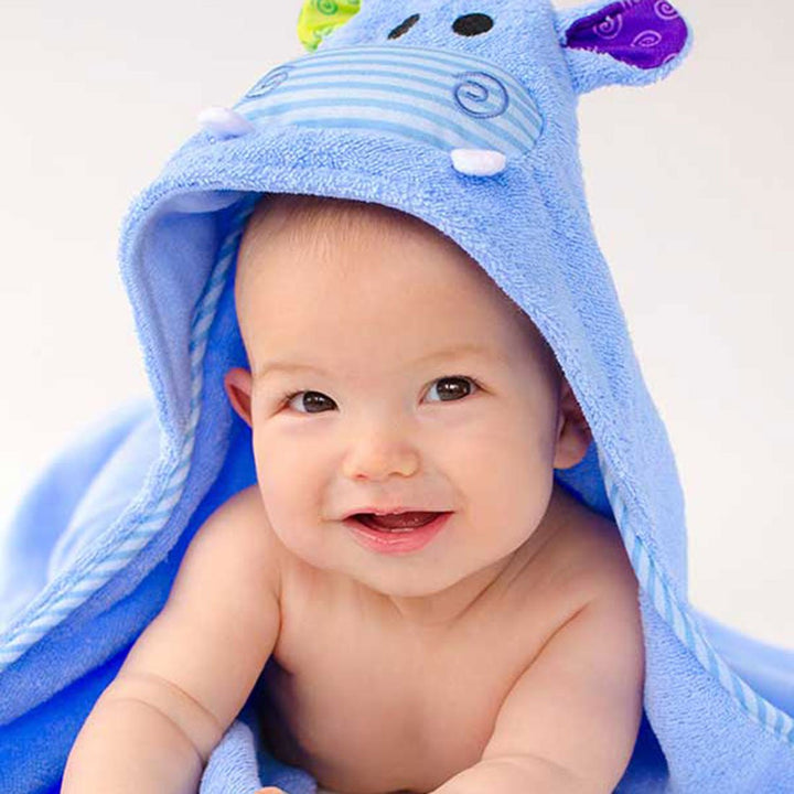 Baby Plush Terry Hooded Bath Towel - Henry the Hippo