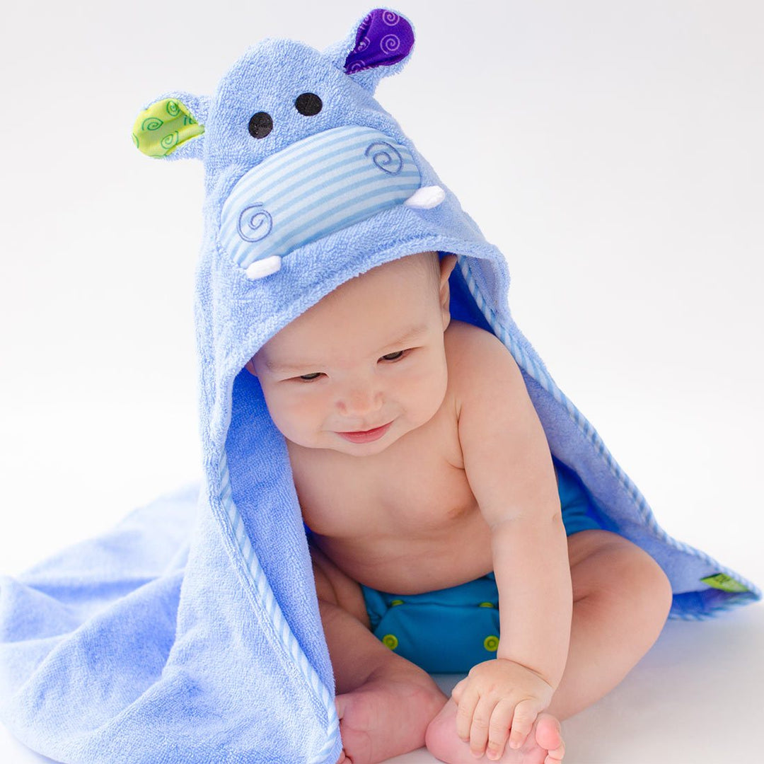 Baby Plush Terry Hooded Bath Towel - Henry the Hippo