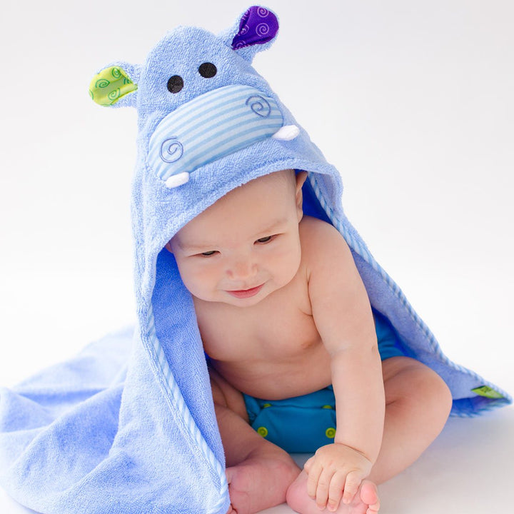 Baby Plush Terry Hooded Bath Towel - Henry the Hippo