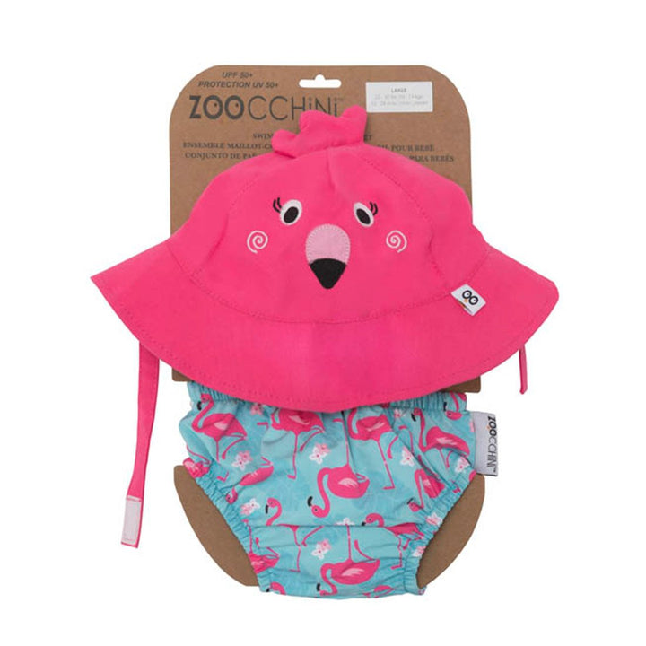 Baby/Toddler Swim Diaper & Sun Hat Set - Franny the Flamingo