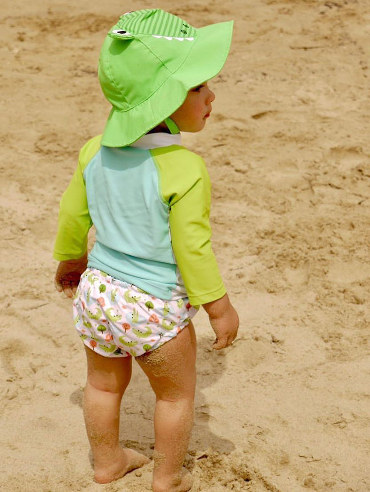 ZOOCCHINI UPF50+ Baby Swim Diaper & Sun Hat Set - Aidan the Alligator
