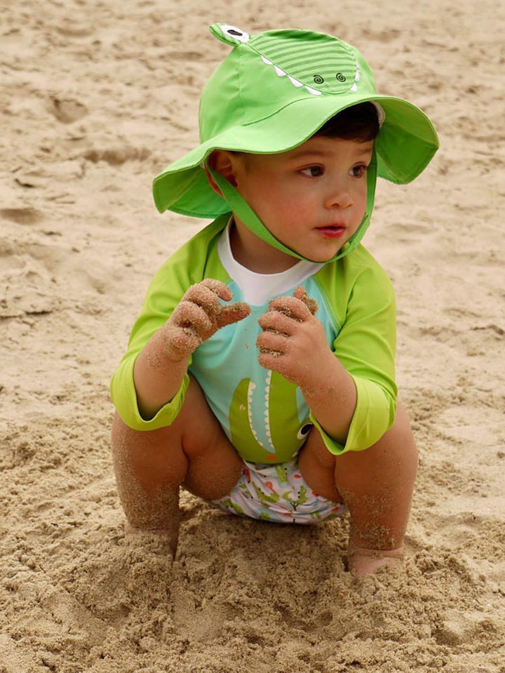 ZOOCCHINI UPF50+ Baby Swim Diaper & Sun Hat Set - Aidan the Alligator