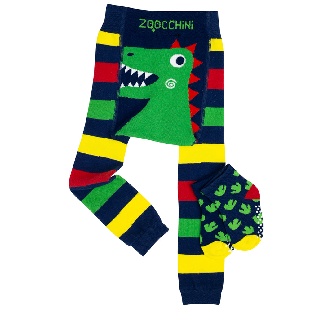 Baby Toddler Crawler Leggings Socks Set Devin the Dinosaur