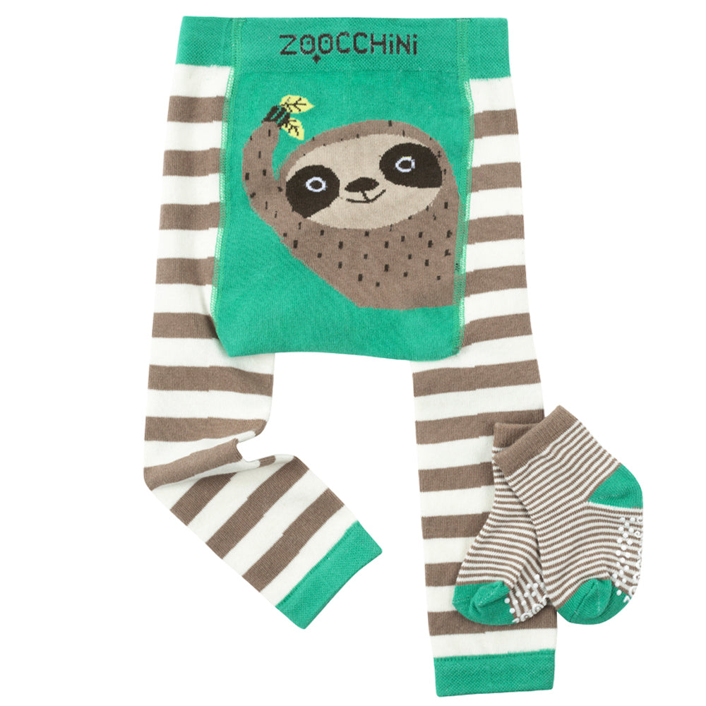Baby/Toddler Crawler Leggings & Socks Set - Silas the Sloth