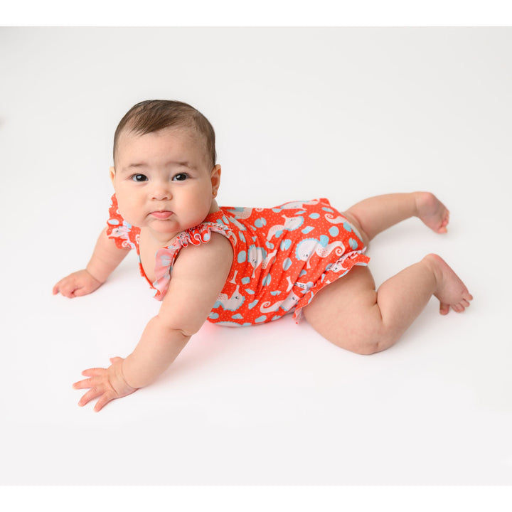 Baby Ruffled One Piece Swimsuit - Sally the Seahorse (NEW)