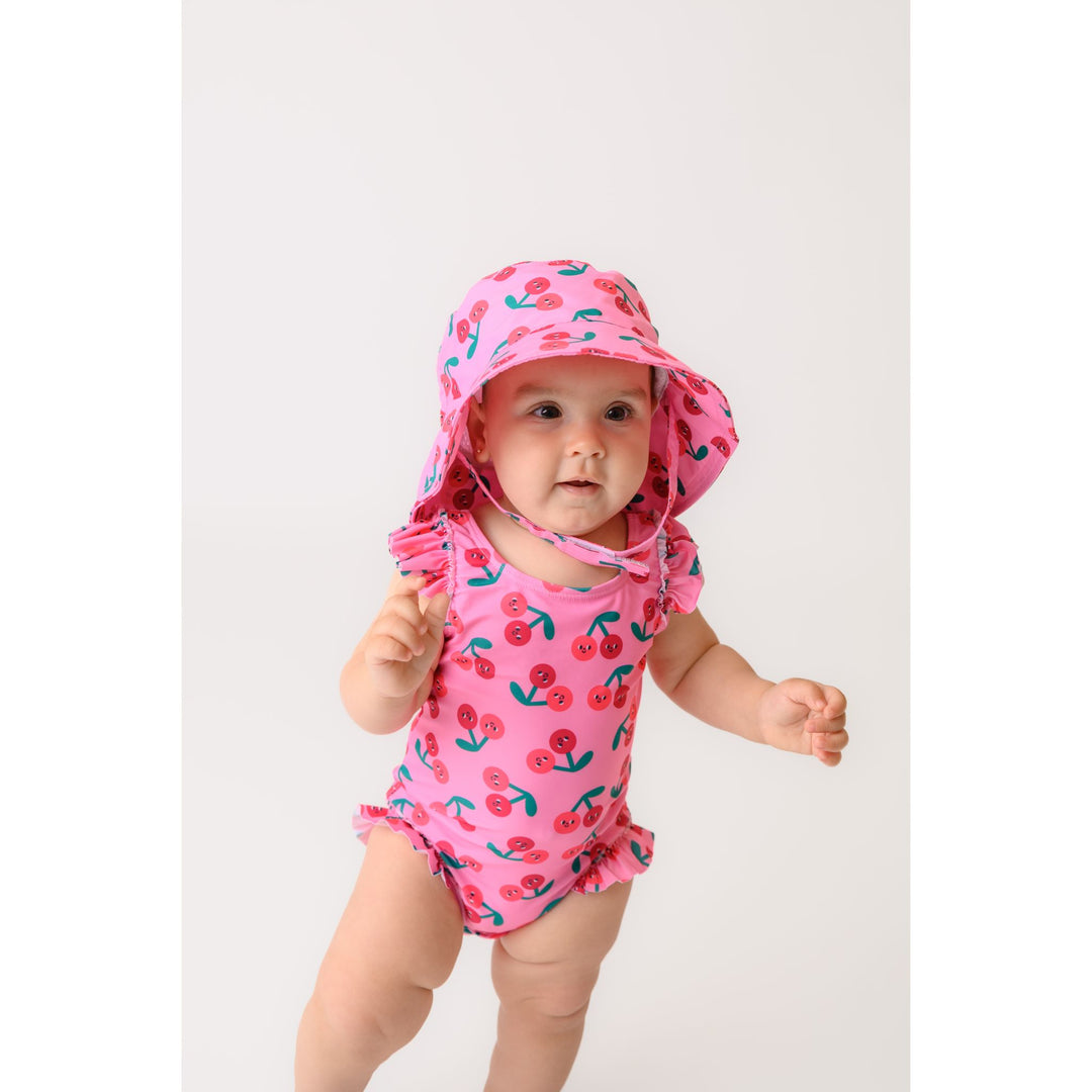 Baby Ruffled One Piece Swimsuit - Cherry