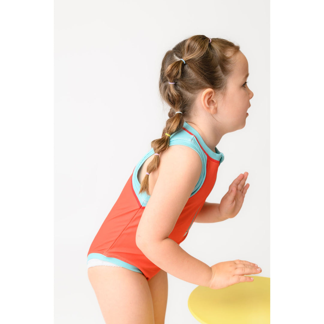 Girls Baby/Toddler Sleeveless One Piece Solid Swimsuit - Sally the Seahorse