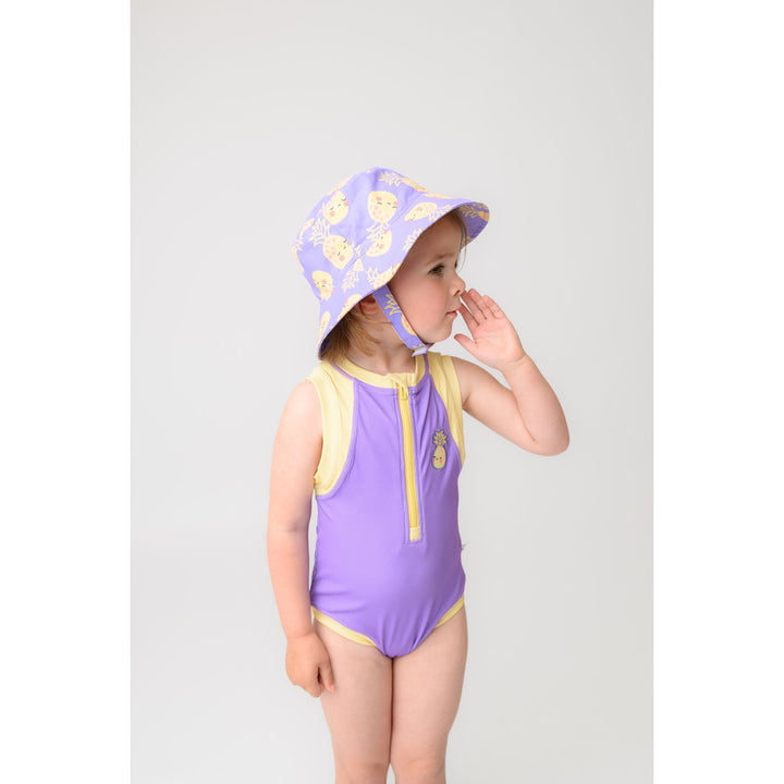 Girls Baby/Toddler Sleeveless One Piece Solid Swimsuit - Pineapple