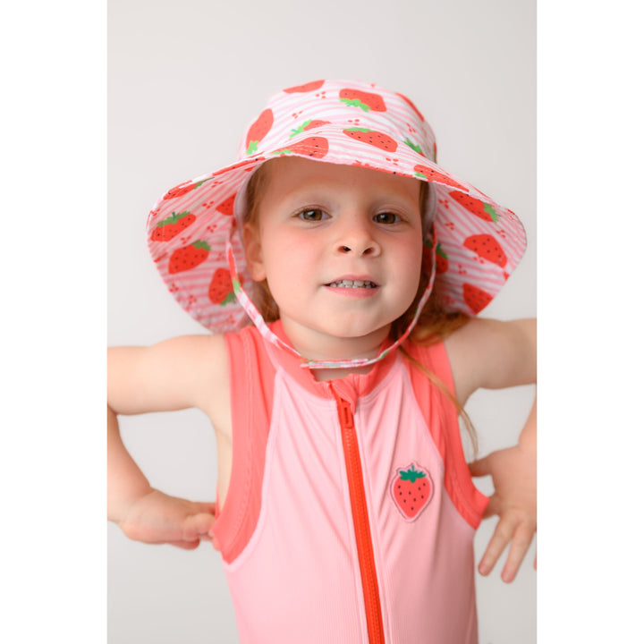 Girls Baby/Toddler Sleeveless One Piece Solid Swimsuit - Strawberry