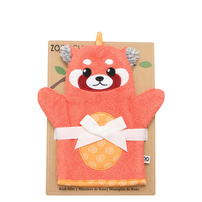 Baby Snow Terry Bath Mitt - Remi the Red Panda