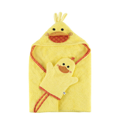 Baby Snow Terry Hooded Bath Towel - Puddles the Duck