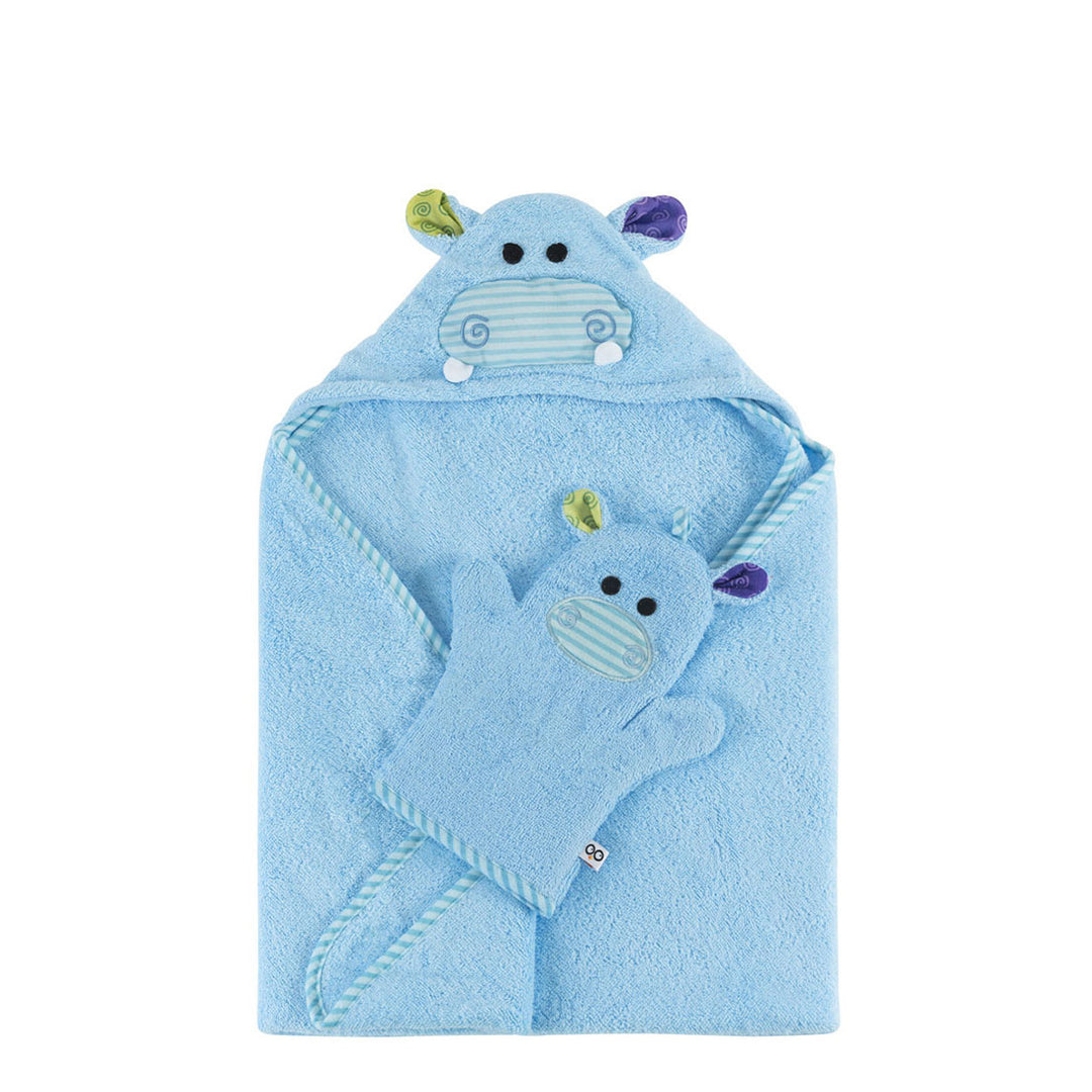 Baby Plush Terry Hooded Bath Towel - Henry the Hippo