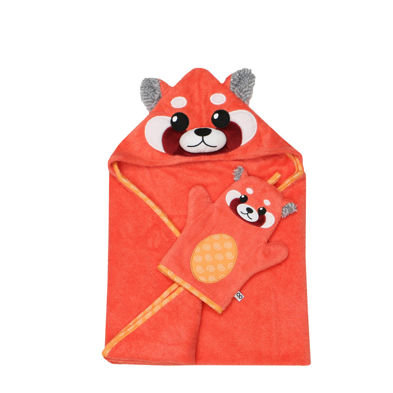 Baby Snow Terry Bath Mitt - Remi the Red Panda