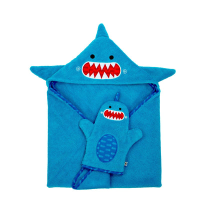 Baby Snow Terry Hooded Bath Towel - Sherman the Shark