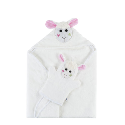 Baby Plush Terry Hooded Bath Towel - Lola the Lamb