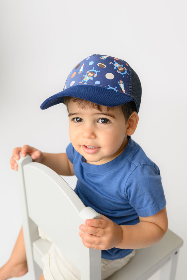 (NEW!) ZOOxFJK Toddler/Kids Printed Ball Cap - Space Monkey