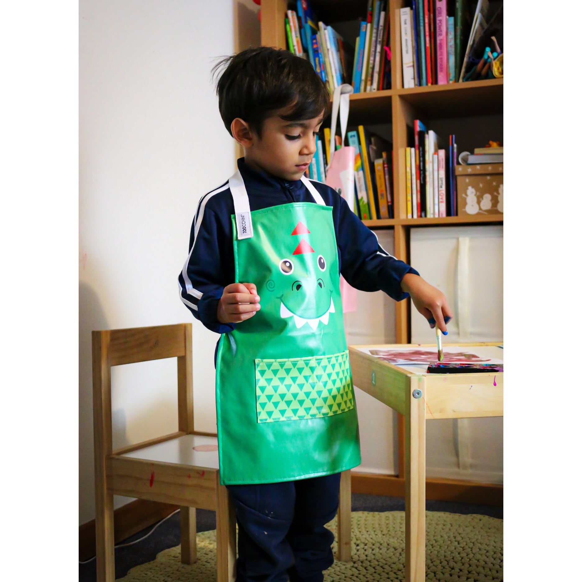 Zoocchini Kids Art Apron Smock - Sherman The Shark