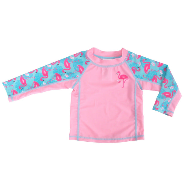 Baby Rash Guard Long Sleeve Swim Top - Flamingo - ZOOCCHINI