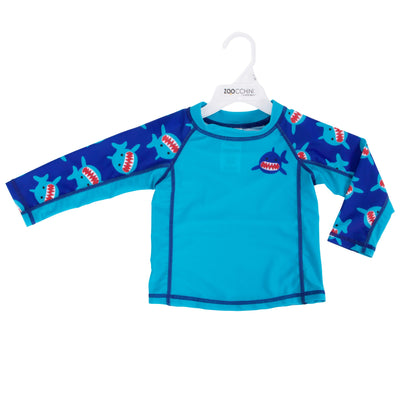 Baby Rash Guard Long Sleeve Swim Top - Shark