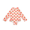 Baby/Toddler Girls Rash Guard One Piece Ruffled Swimsuit - Strawberry