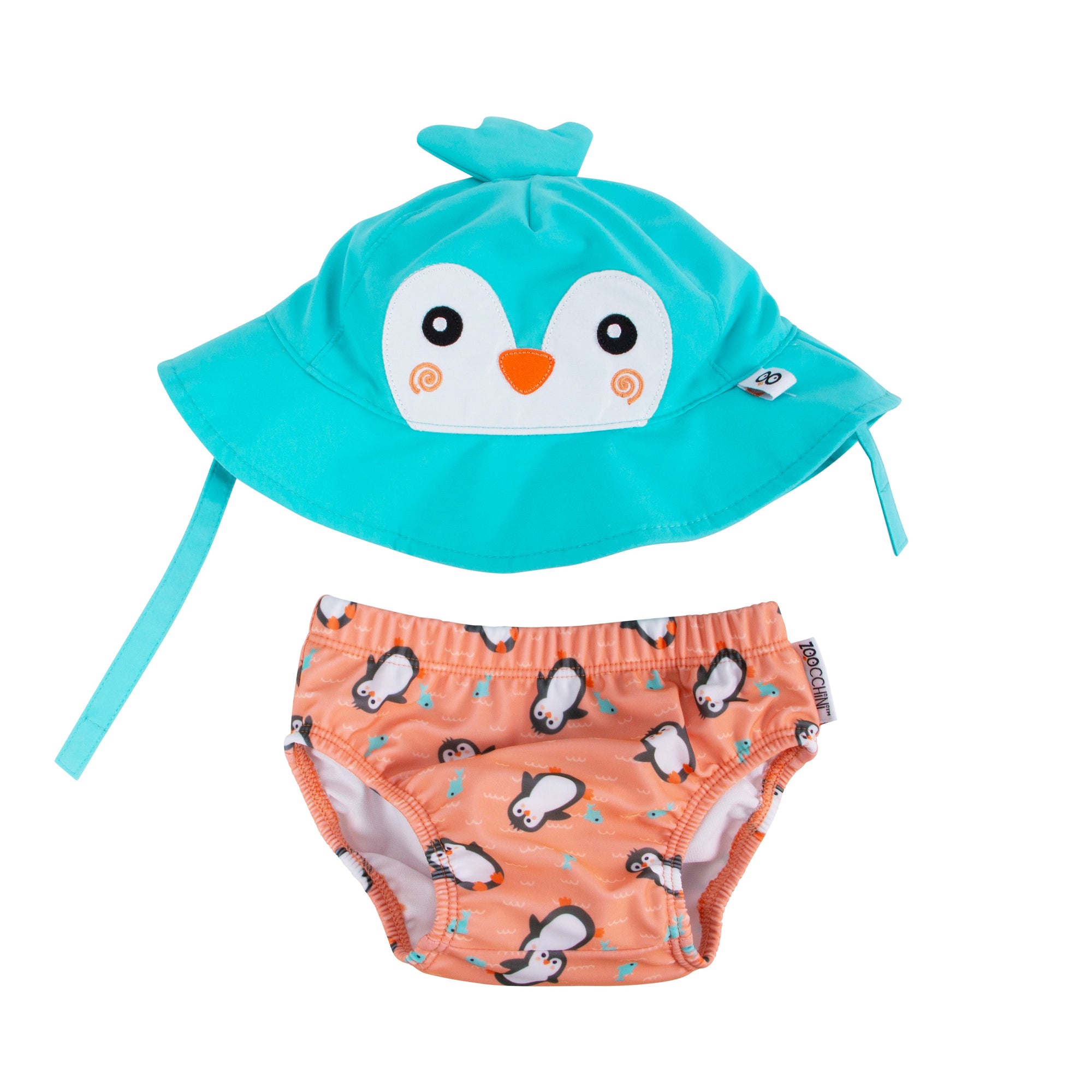 Baby/Toddler Swim Diaper & Sun Hat Set - Penguin