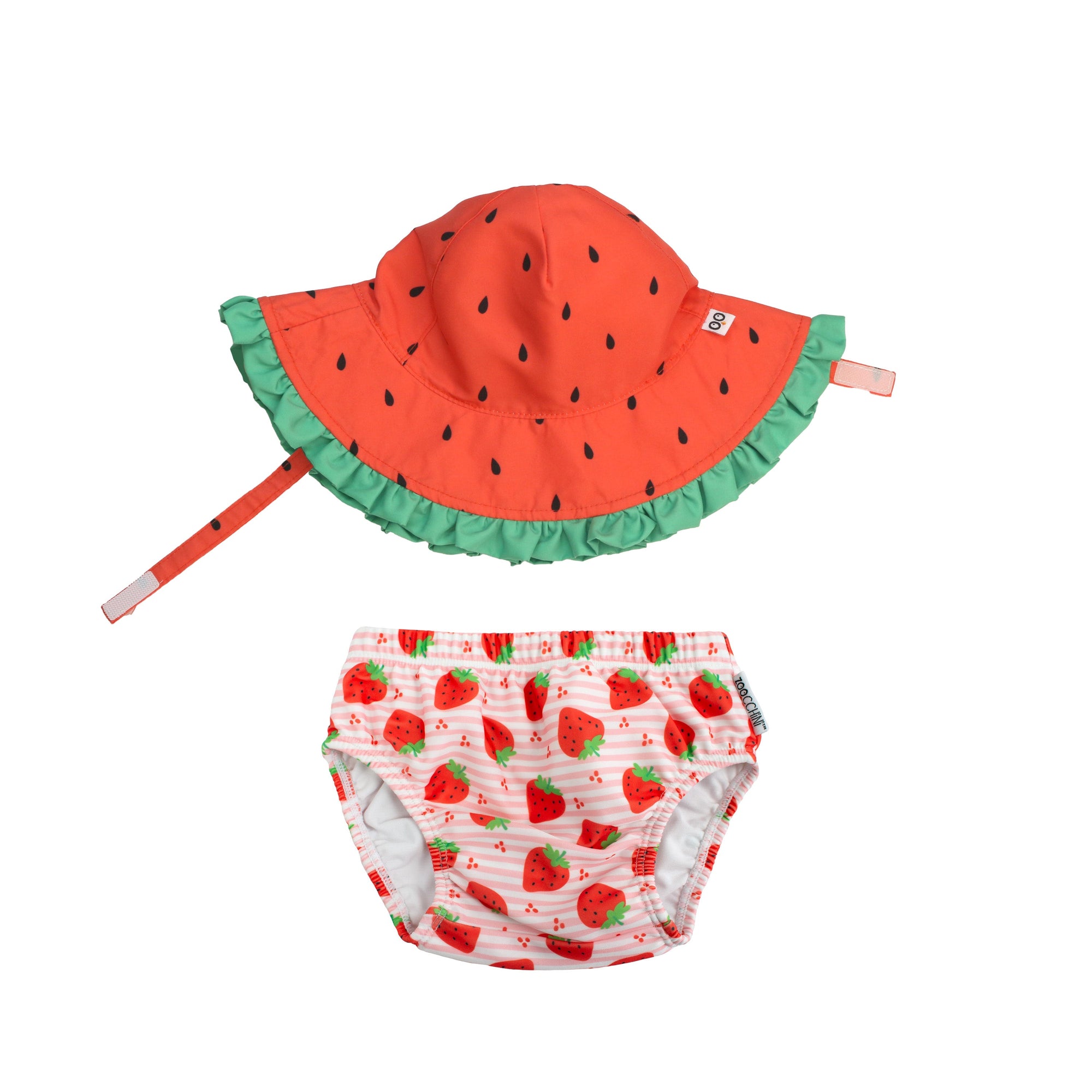 Baby/Toddler Swim Diaper & Sun Hat Set - Strawberry Delight