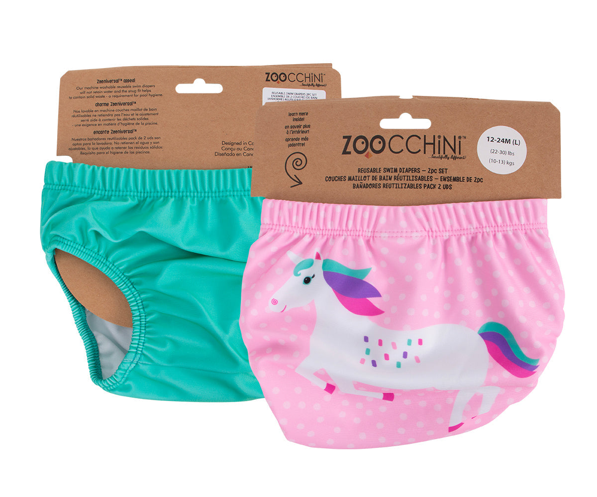 Baby/Toddler Reuseable Swim Diaper Set (2 Pcs) - Unicorn