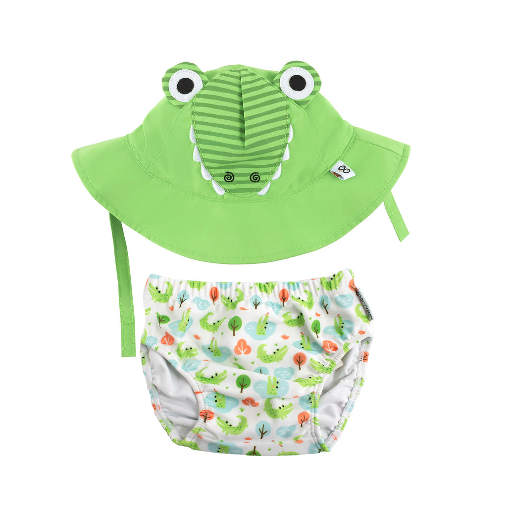 ZOOCCHINI UPF50+ Baby/Toddler Swim Diaper & Sun Hat Set - Aidan