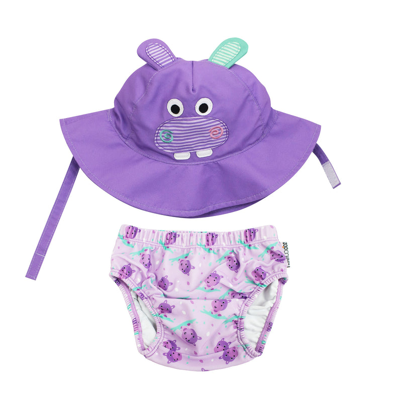 Baby/Toddler Swim Diaper & Sun Hat Set - Harper the Hippo