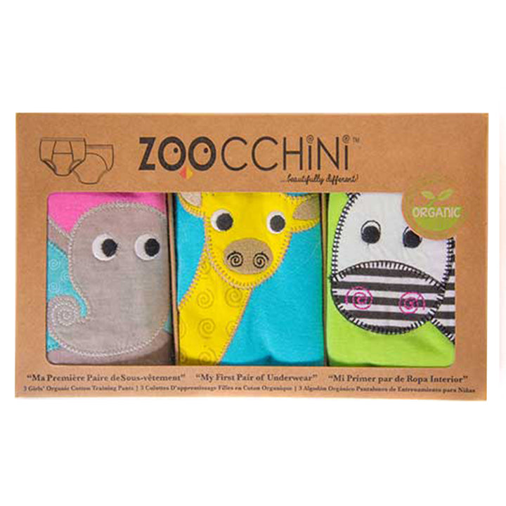 Toddler Organic Potty Training Pants (3-pk) - Safari Friends (Girls)