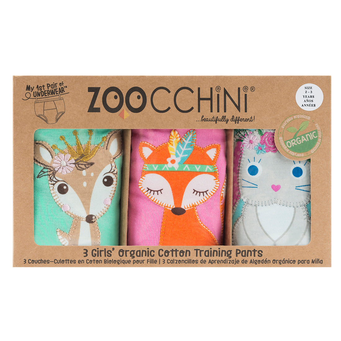 ZOOCCHINI 3 Piece Organic Potty Training Pants Set - Woodland