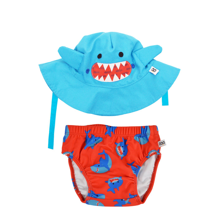 Baby Swim Diaper & Sun Hat Set - Sherman the Shark (Rev)