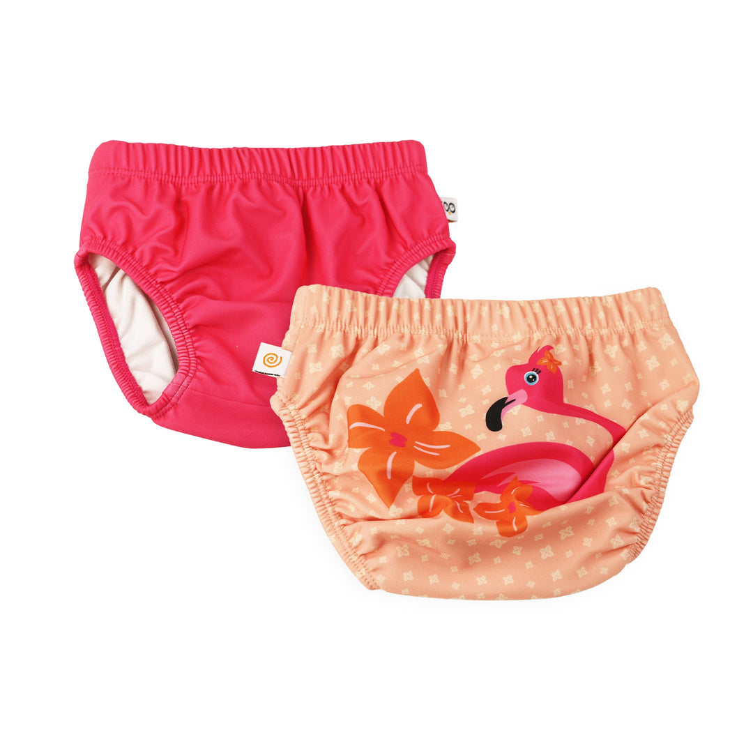 Baby/Toddler Reusable Swim Diaper Set (2 Pcs) - Franny the Flamingo