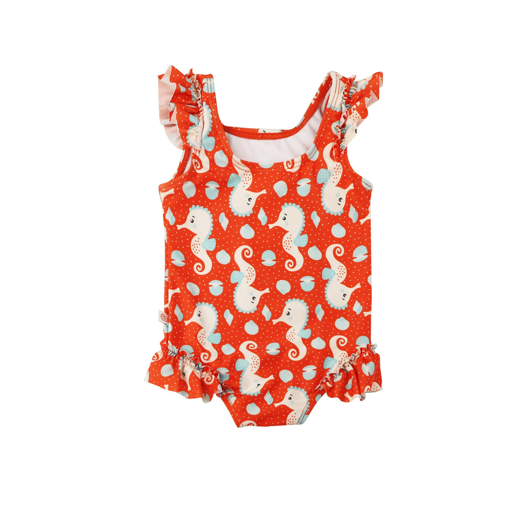 Baby Ruffled One Piece Swimsuit - Sally the Seahorse (NEW)