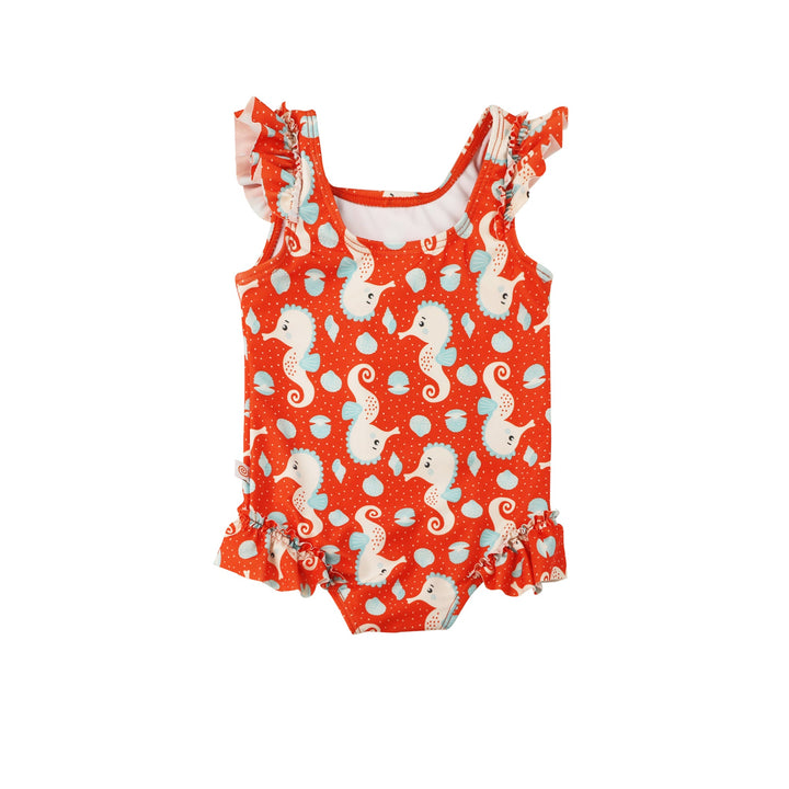 Baby Ruffled One Piece Swimsuit - Sally the Seahorse (NEW)