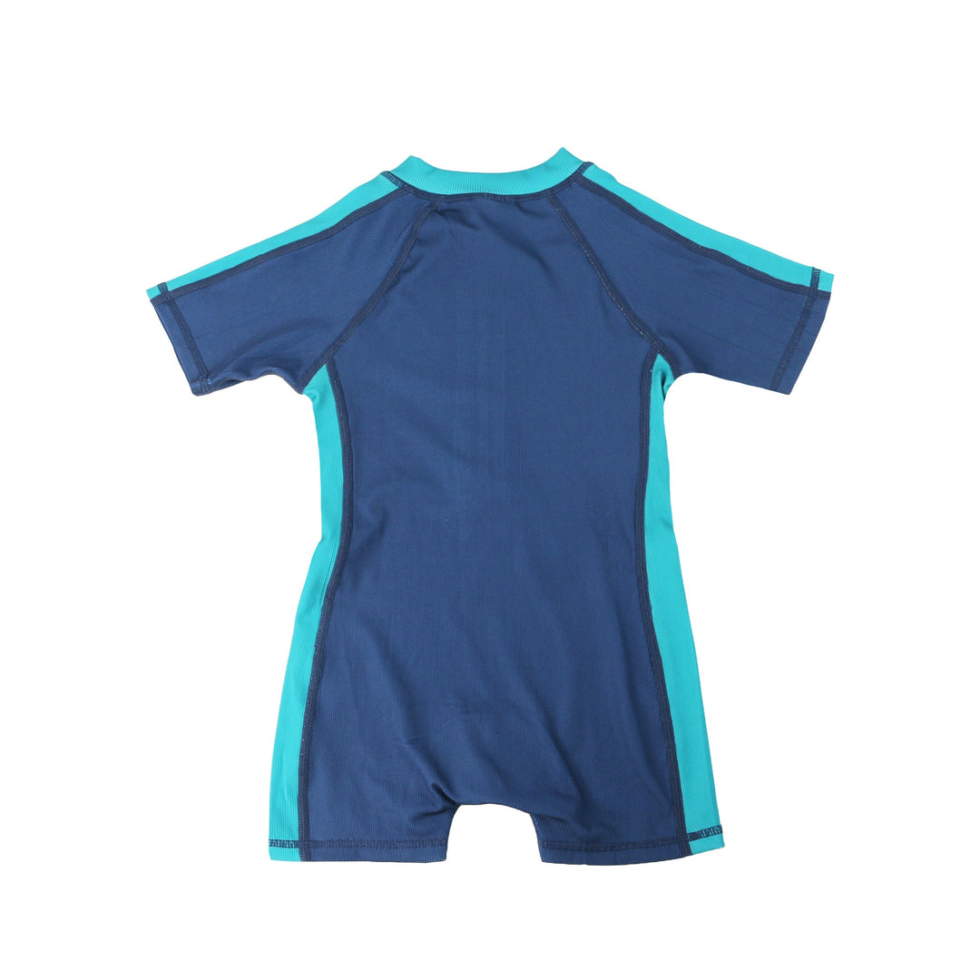 Boys Baby/Toddler Short Sleeve One Piece Solid Swimsuit - Walrus / Dark Blue