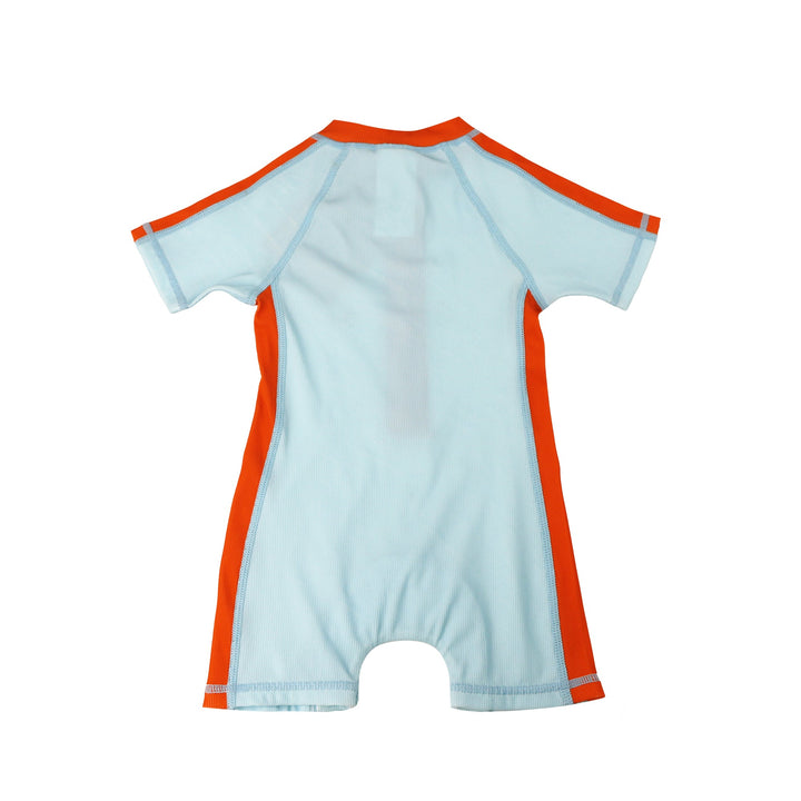 Boys Baby/Toddler Short Sleeve One Piece Solid Swimsuit - Lobster / Light Blue