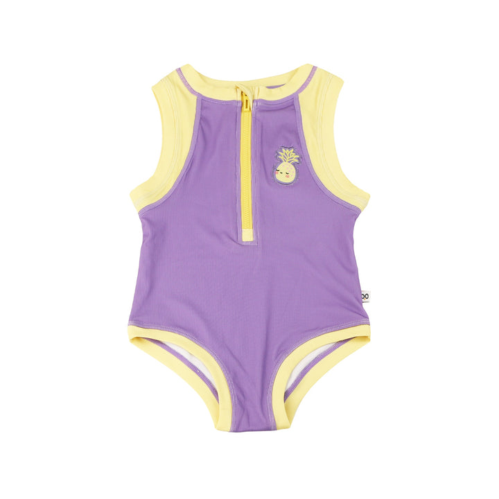 Girls Baby/Toddler Sleeveless One Piece Solid Swimsuit - Pineapple